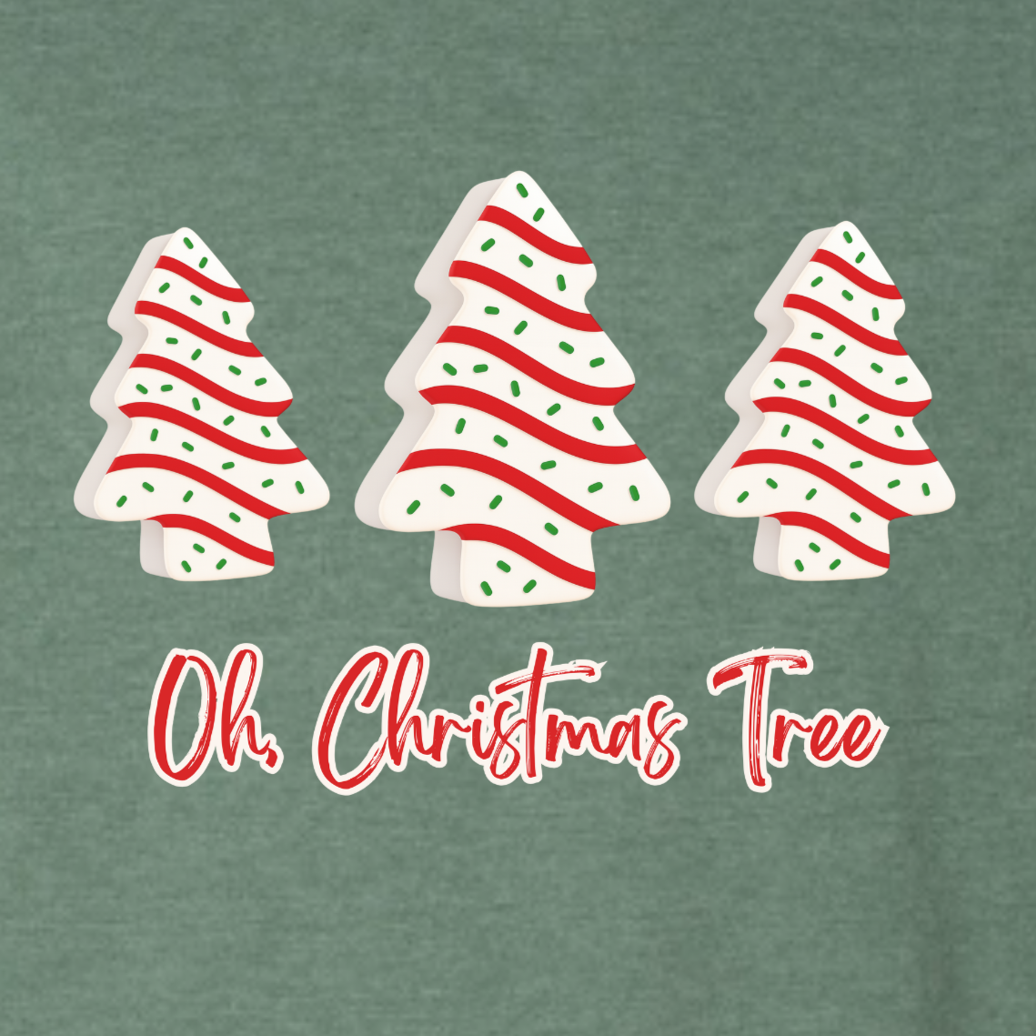 “Oh Christmas Tree” Holiday Crewneck Sweatshirt – Festive Green Unisex Pullover