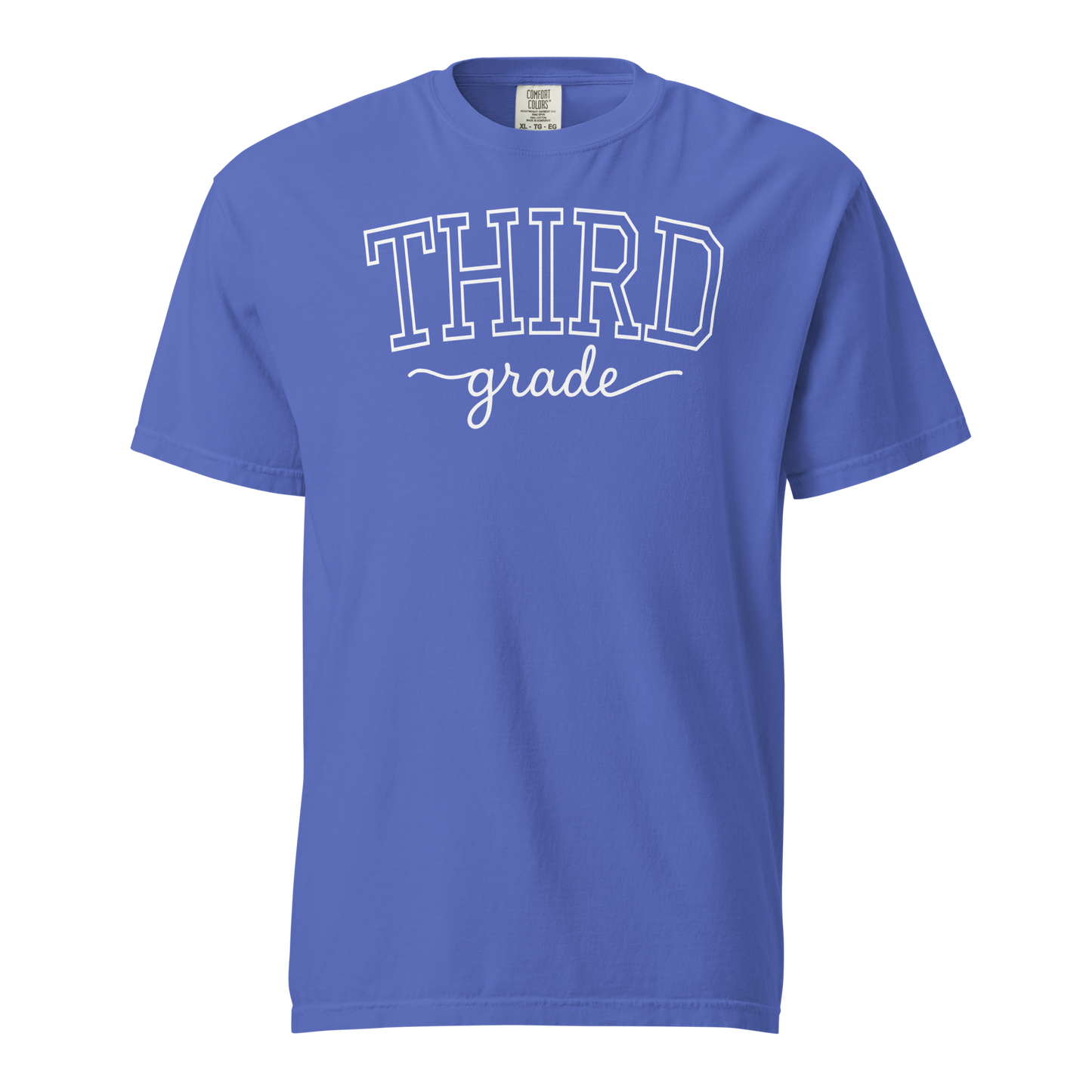 “Third Grade” Teacher T-Shirt – Flo Blue