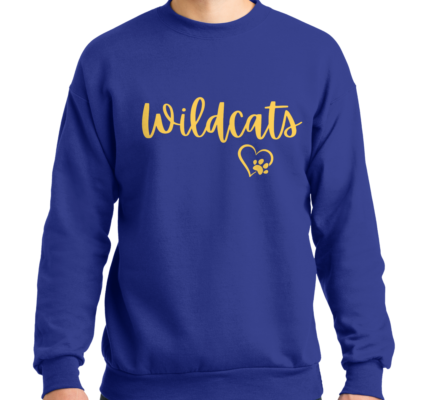 Wildcats Shirt with Heart and Paw Design