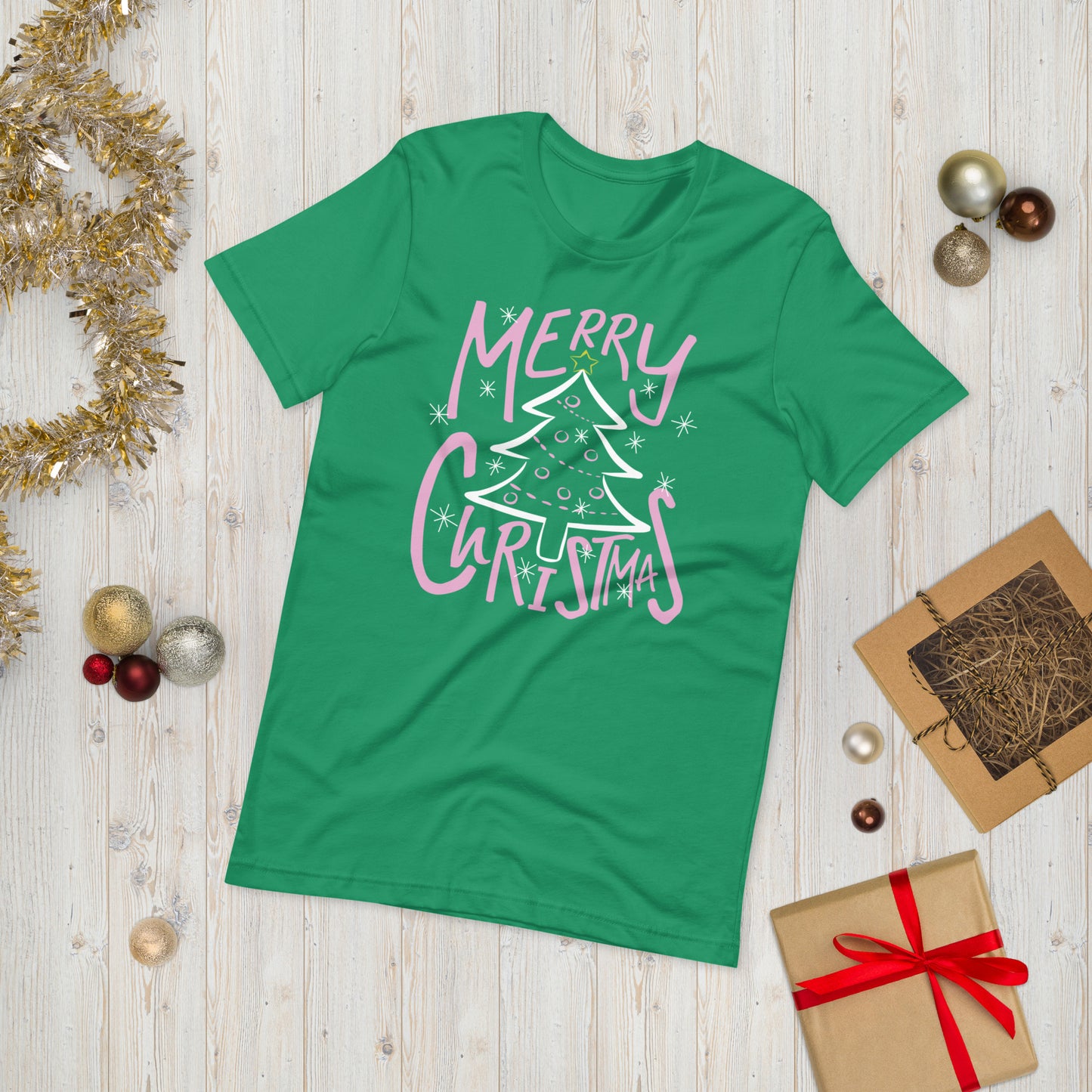 Merry Christmas Shirt & Sweatshirt – Festive Kelly Green