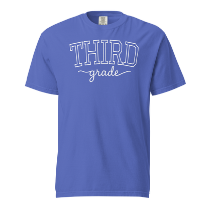 “Third Grade” Teacher T-Shirt – Flo Blue
